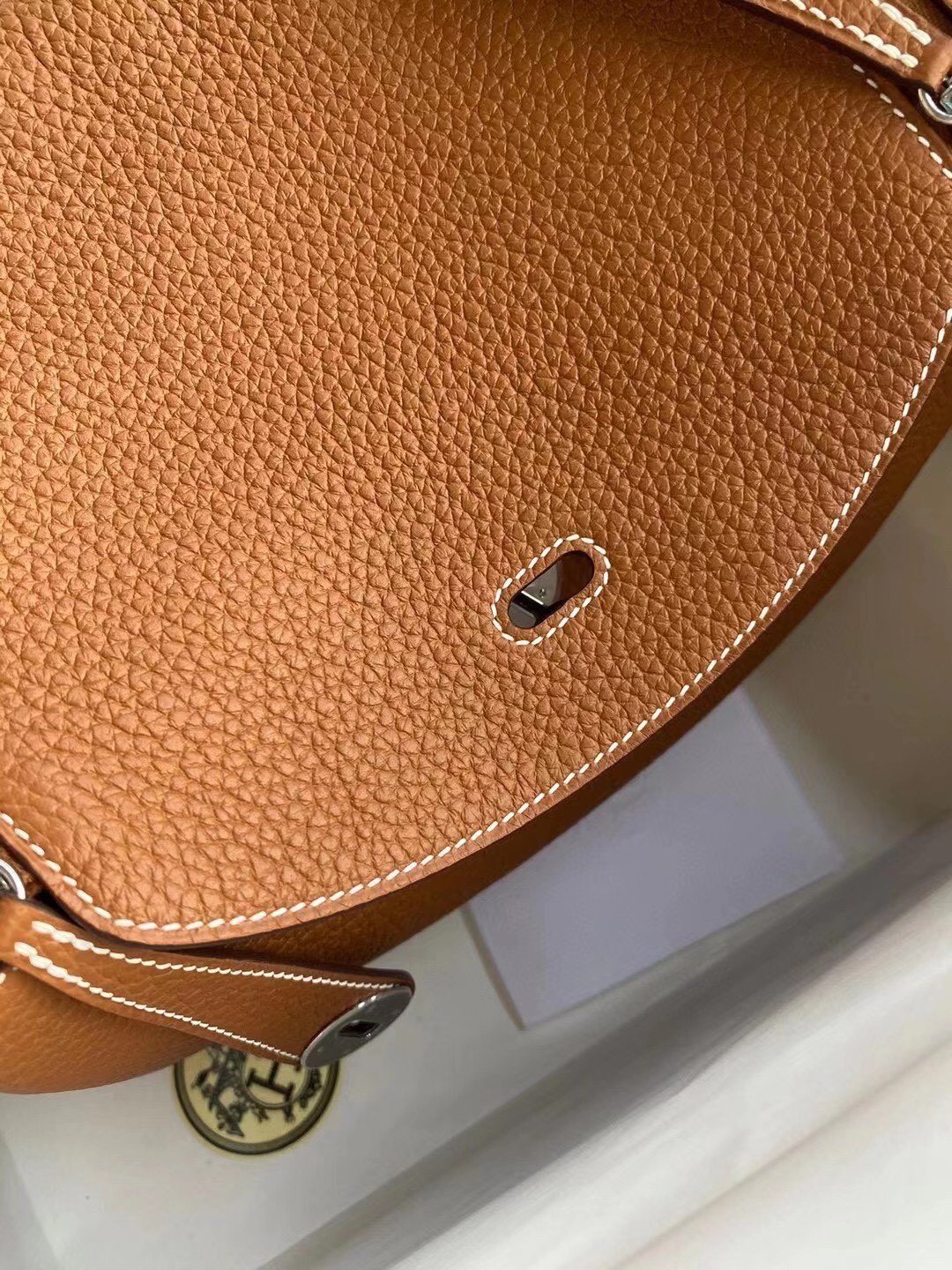 에르메스 린디백26 골드브라운 은장 끌레망스 가죽